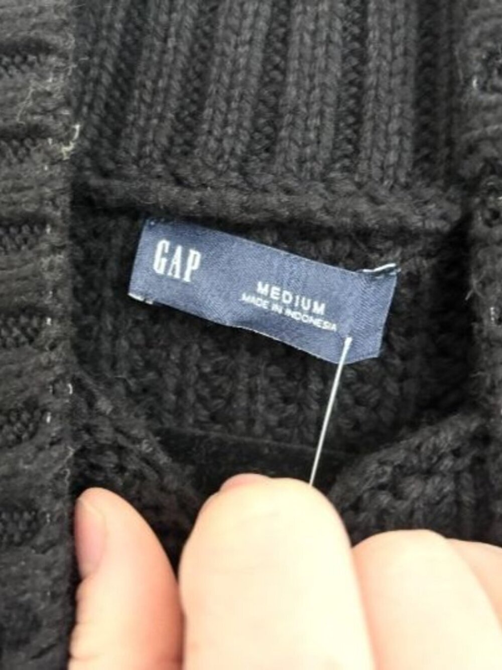 NWT Gap Oversized Mock Neck Ribbed Long Black Sweater - sz Medium - Picture 7 of 12